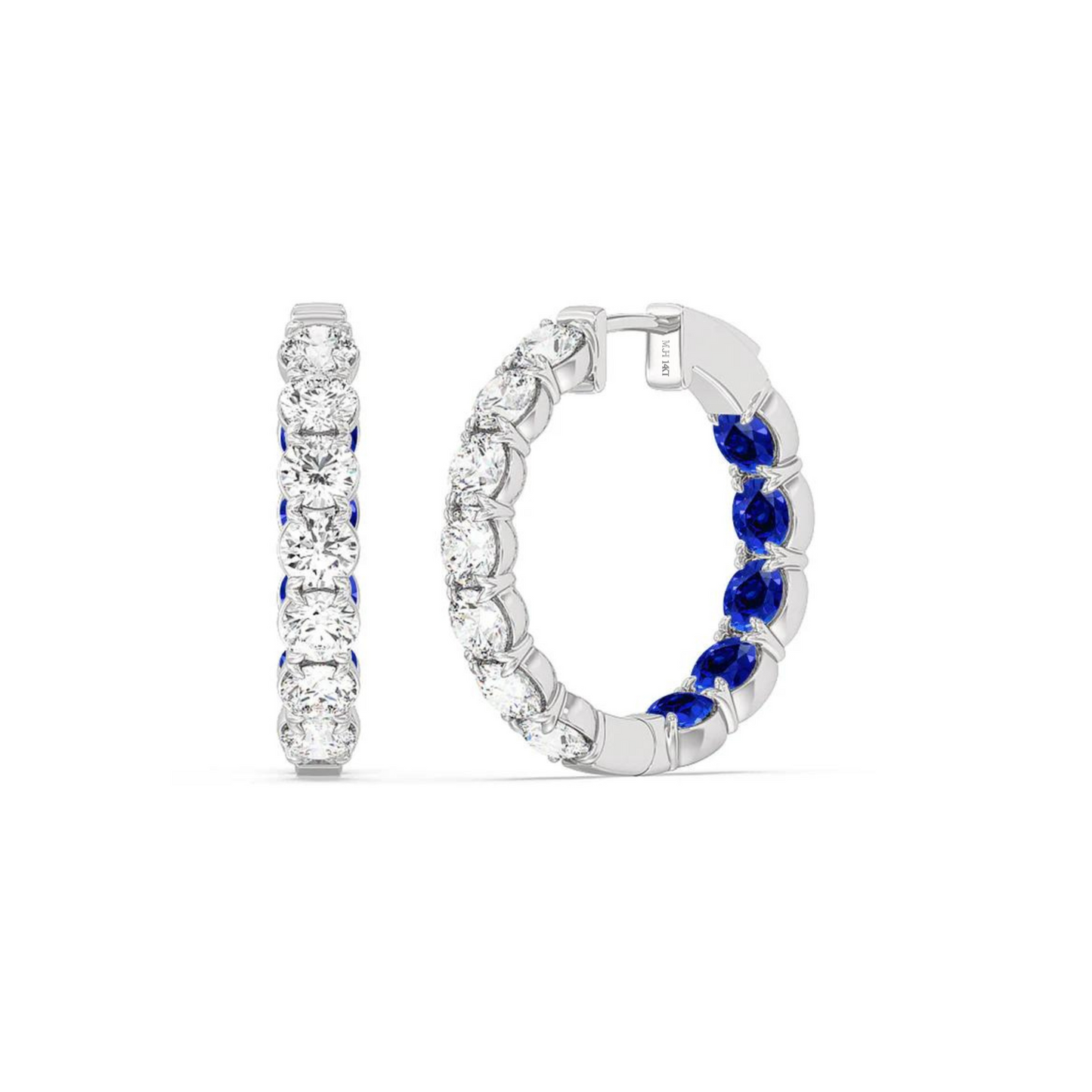 Inside Out Diamond and Gem Hoops